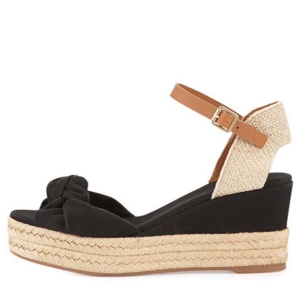 Tory Burch Shoes - TORY BURCH CANVAS KNOTTED BOW WEDGE ESPADRILLE SANDALS...SIZE 8 EUC!!!!